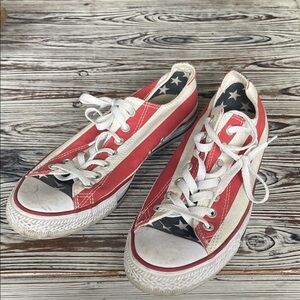 Converse Red, Blue and White Star Canvas Sneakers - ladies 11.5 and men’s 9.5